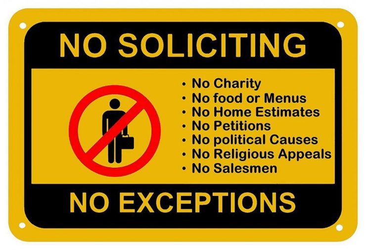 NO SOLICITING!